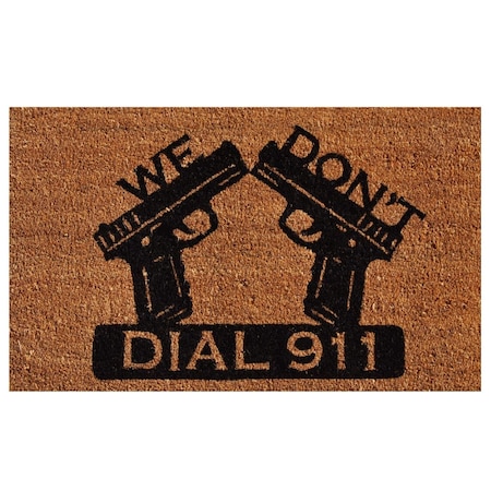 Configuracion 17 x 29 in. Dial 911 Rectangular Doormat Natural & Black CO3290260